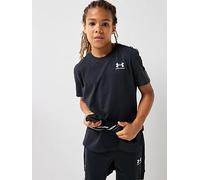 UNDER ARMOUR Junior Boys Icon Taped T-Shirt, Black / / White, Size S Black / / White