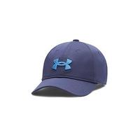 Under Armour Boys' Blitzing Adjustable, Comfortable Sports Cap for All-Day Breathability and Sun Protection, Boys' Cap with Adjustable Sizing and Pre-Curved Visor,Washed Navy / / Blue Atlantis,OSFM
