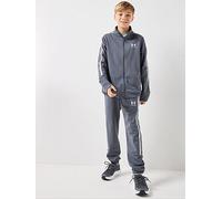 Under Armour Boys' Icon Knit Tracksuit, Comfortable and Lightweight Sportswear for Kids, Boys' Tracksuit for Sports, PE and Training,Castlerock/Halo Gray/White,YSM