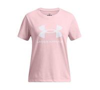 UNDER ARMOUR Junior Girls Big Logo T-shirt - Pink/white, Prime Pink / White / White, Size Xs Prime Pink / White / White