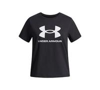 UNDER ARMOUR Junior Girls Training Big Logo T-Shirt - Black/White, Black, Size Xl Black