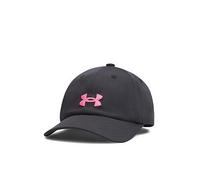 Under Armour Girls' Blitzing Adjustable, Comfortable Sports Cap for All-Day Breathability and Sun Protection, Girls' Cap with Adjustable Sizing and Pre-Curved Visor,Black / / Super Pink,OSFM