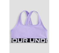 Under Armour Girls' Crossback Bra, Comfortable Sports Bra with Crossover Straps and Keyhole Detail, Supportive Girls' Gym Wear,Transparent / / White,YXL