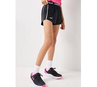 UNDER ARMOUR Junior Girls Training Tech Play Up Shorts, Black / Black / White, Size M Black / Black / White