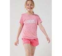 UNDER ARMOUR Junior Girls Training Tech Short Sleeve Crew Neck T-Shirt, Pink, Size M=9-10 Years Pink
