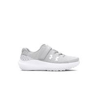 UNDER ARMOUR Kids Girls Surge 4 Trainers, Halo Gray / White / Iridescent, Size 10.5 Younger Halo Gray / White / Iridescent