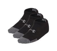Under Armour Kids HeatGear 3-Pack No Show Socks Size: Youth Medium 140-150CM, Colour: Black