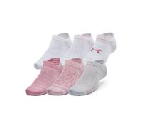 Under Armour Kids No Show Socks 6 Pack Pink Elixir 4-8
