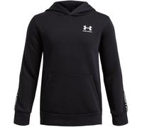 Under Armour Kids' Tape Over-The-Head Fleece Hoodie 11-12 (L) Black