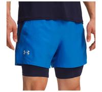 Under Armour Mens UA Launch 2in1 7in Shorts Blue Atlantis L