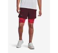 Under Armour Launch 5 Inch 2in1 Shorts Burgundy Red - XXL