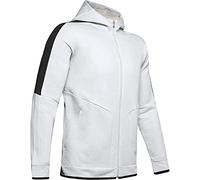Under Armour Men Athlete Recovery Fleece Full Zip Warm-Up Top - Halo Gray//Metallic Silver (014), Large