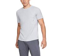 Under Armour Men Athlete Recovery Travel Tee Short-Sleeve Shirt - Halo Gray Fade Heather//Metallic Silver (014), Large
