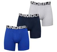 Under Armour Men Charged Cotton 6in 3 Pack, Elasticated and quick-drying sports underwear, extra-comfortable boxer briefs with 4-way stretch in a pack of 3