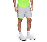 Under Armour Men Launch Sw 2-in-1 Short - Halo Gray/Lime Light/Reflective (014), Small