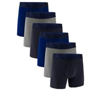 UNDER ARMOUR Men’s Boxer Briefs 6-Pack Performance Cotton, Dark Blue/Grey/Black