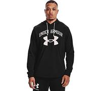(S, Black/Onyx White) Under Armour Mens 2021 Rival Terry Big Logo Moisture Wicking Quick Drying Hoody