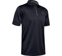 Under Armour Mens 2025 Golf Tech Wicking Textured Soft Light Polo Shirt Black