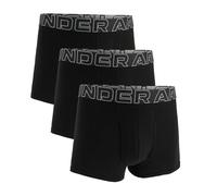 Under Armour Men's 3-Pack Performance Cotton Boxer Brief, 3" Inseam - Breathable, Moisture Wicking, Soft Touch, All-Day Comfort, Black, S