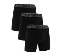 Under Armour Men's 3-Pack Performance Cotton Boxer Brief, 6" Inseam, All-Day Comfort & Ultra-Soft, Black Solid - Core, 4XL
