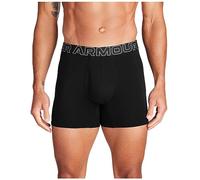 Under Armour Men's 3-Pack Performance Cotton Boxer Brief, 6" Inseam, All-Day Comfort & Ultra-Soft, Black Solid - Core, 5XL
