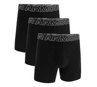 Under Armour Men's 3-Pack Performance Cotton Boxer Brief, 6" Inseam - Breathable, Moisture Wicking, Soft Touch, All-Day Comfort, Black, 4XL