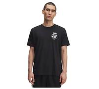 Under Armour Men's 60/40s Sports Wordmark Short Sleeve, Men's T-Shirt with Super-Soft Cotton Blend Fabric, Gym T-Shirt for Sports and Casual Wear,Black / / White,LG