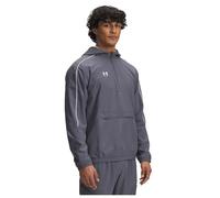 Under Armour Men's Challenger Warmup Jacket, Water-Repellent Track Jacket for Warming Up and Sports Training, Comfortable and Breathable Men's Half-Zip Top,Castlerock / / White,MD