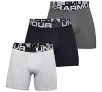 Under Armour Men's Charged Cotton 6in3 Pack Boxer, Blue (Jet Gray Medium Heather/Black 012), XXL