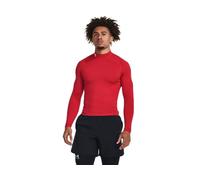 Under Armour Men's ColdGear Armour Comp Mock, Dual-Layer Fabric Men's Top with Ultra-Warm Interior, Base Layer for Running, Cycling and Cold Weather Pursuits,Red / / White,XS