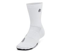 Under Armour Mens Curry ArmourDry Playmaker Mid Crew Socks White/black L