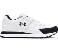 Under Armour Men's Essential Runner, Lightweight and Breathable Running Trainers with Suede Overlays, Men's Trainers with Rubber Outsole for Traction,White / Black / Black,8.5