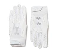 Under Armour Men's F9 Nitro Football Gloves (100) White/Distant Gray/Metallic Silver Large