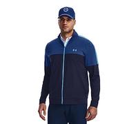 Under Armour Men's Full Zip Athletic Warm-up & Track Jacket, Midnight Navy/Mirage Glacier Blue, Small US