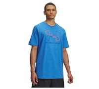 Under Armour Men's Global Line Foundation Updated Short Sleeve, Super-Soft and Comfortable Men's T-Shirt, Fast-Drying Gym Tee for Training and Casual Wear,Blue Atlantis/Racer Red/Royal,XS