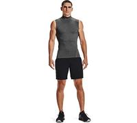 Under Armour Men's HeatGear Armour Compression Mock Sleeveless, Carbon Heather (090)/Black, X-Large