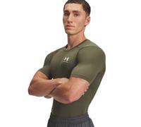 Under Armour Men's HeatGear Armour Compression Short Sleeve, Fast-Drying Base Layer Compression Top, Stretchy and Comfortable Men's T-Shirt,Marine OD Green / / White,SM