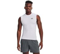 Under Armour Men's HeatGear Compression Sleeveless T-Shirt, White/Black, Medium