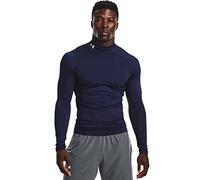 Under Armour Men's HeatGear Mock Long Sleeve T-Shirt, (410) / Midnight Navy/White, L
