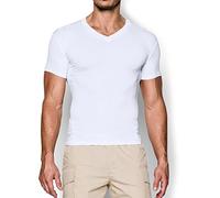 Under Armour Men's HeatGear Tactical V-Neck Compression Short-Sleeve T-Shirt, White/White, S