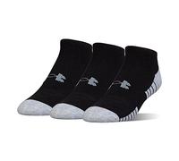 Under Armour Men's HeatGear Tech No Show Socks, 3-Pair, White, Shoe Size 8-12, Womens 9-12