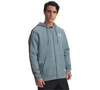 Under Armour Mens Icon Solid Patterned Hooded Ribbed Cuff Sweat Jacket in Jasper Blue - Size Medium