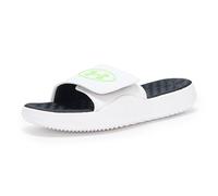 Under Armour Men's Ignite Pro 8 Slide Sandal, (100) White/White/Hyper Green, 8 UK