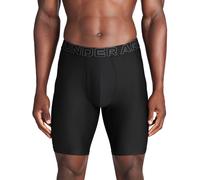 Under Armour Mens Long Boxer Briefs 3-Pack Performance Tech Mesh, Black