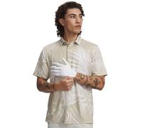 Under Armour Mens Matchplay Printed Golf Polo, (290) Khaki Base / White / White, Medium
