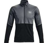Under Armour Men's Men's Pique Track Jacket Shirt, Pitch Gray White (012), M UK