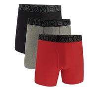 Under Armour Men's Multi-Pack Performance Tech Boxerjock Brief, 6" Inseam, All-Day Comfort & Soft Boxer, Red Heather Solid 3 Pack, S (Pack of 3)
