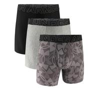 Under Armour Men's Multi-Pack Performance Tech Boxerjock Brief, 6" Inseam, All-Day Comfort & Soft Boxer, Steel Logo Print, Pack of 3, XL