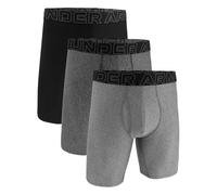 Under Armour Mens Perf Tech 9 3 Pack Boxer Briefs Steel Heather L