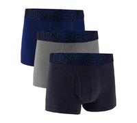 Under Armour Mens Performance Cotton 3 Pack Trunks Blue/Steel L
